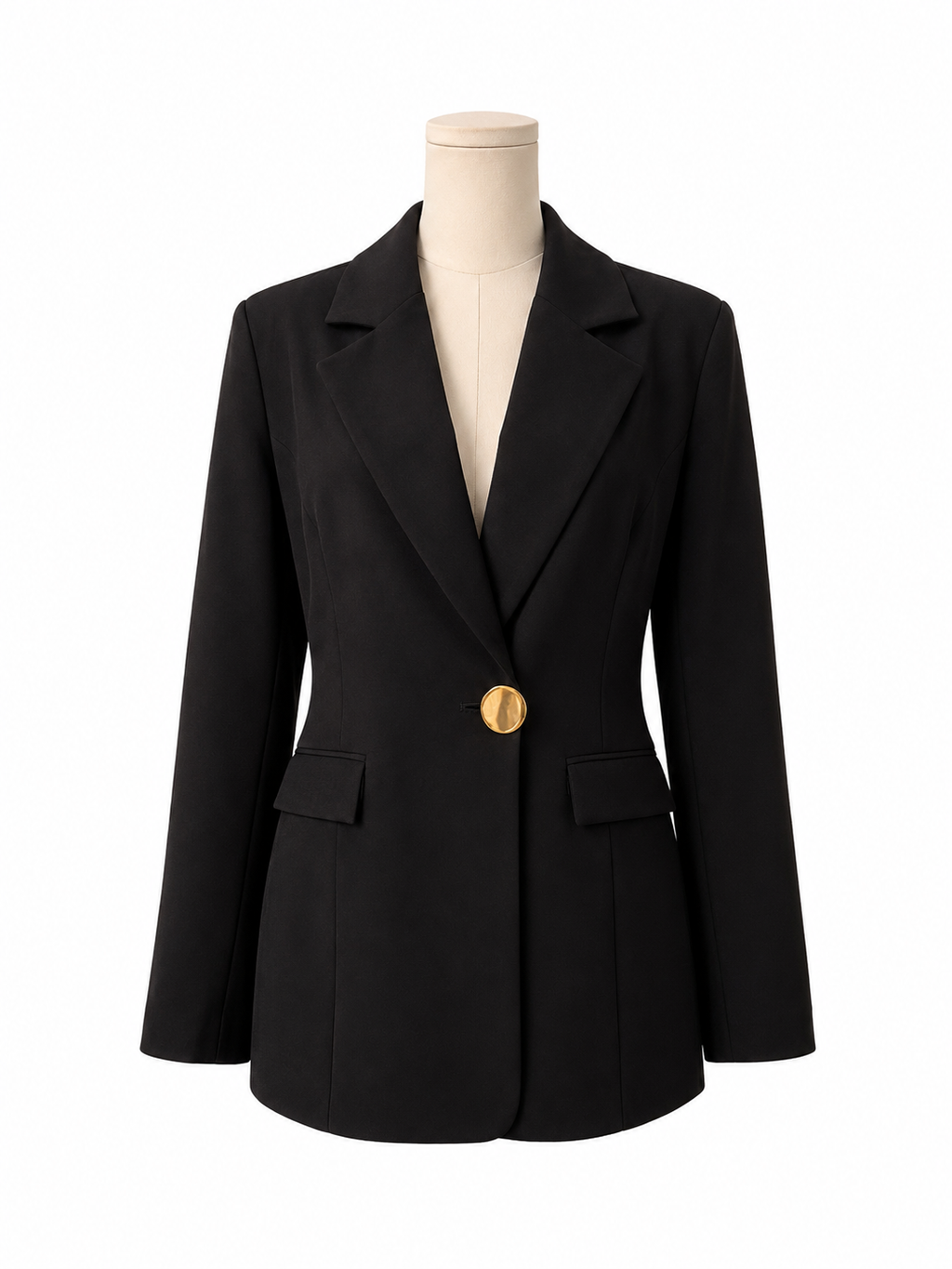 Noir Button Blazer