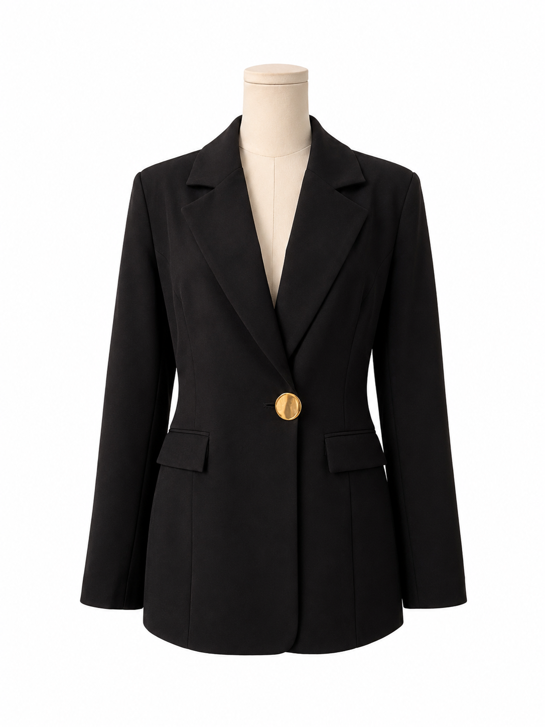 Noir Button Blazer